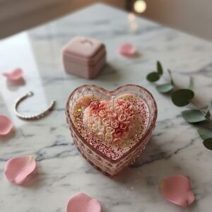 Heart Locket Bouquet Candle